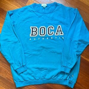Vintage 90s Boca Authentic Blue Crewneck Sweatshirt 2XL